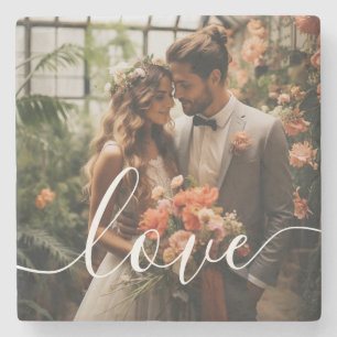 Posavasos De Piedra Foto de pareja personalizada 'Amor'