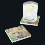 Posavasos De Piedra Foto de vida salvaje de Bright Eyed Red Fox<br><div class="desc">Protege tu mesa de manchas y manchas con esta montaña de bebidas de piedra con espalda de corcho que muestra una foto de un lindo zorro rojo de ojos brillantes. Seleccione su estilo de piedra de montaña. Es un gran regalo para los amantes de la naturaleza y la vida salvaje....</div>