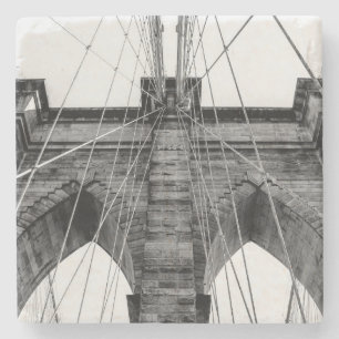 Posavasos De Piedra Foto del puente de Brooklyn en NYC