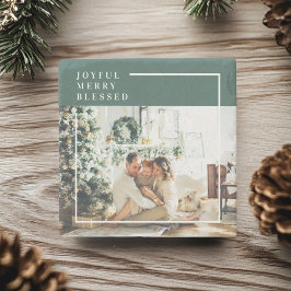 Posavasos De Piedra Foto familiar moderna | Joyful Merry Blessed | Ver