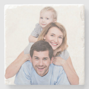 Posavasos De Piedra Foto personalizada de familia, boda, recién casado