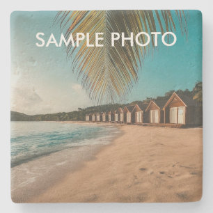 Posavasos De Piedra Foto personalizada de vacaciones en playa tropical