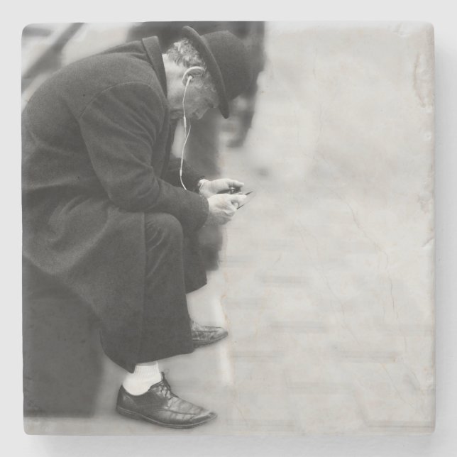 Posavasos De Piedra Foto urbana de la calle de New York City (Anverso)