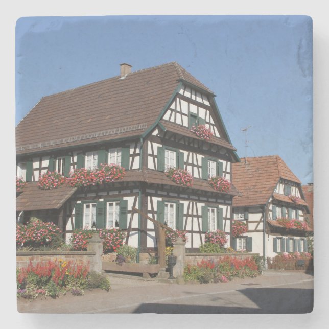 Posavasos De Piedra Fotografía de alta definición de Alsacia Francia (Anverso)