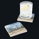 Posavasos De Piedra Fotografía de Austin Texas City Skyline<br><div class="desc">Esta moderna montaña de recuerdo de Austin Texas cuenta con un hermoso cielo azul y nubes sobre el horizonte de la ciudad. Todos los edificios nuevos contra los árboles verdes de bonito que encarnan la belleza del centro urbano y la naturaleza del lugar. Excelente regalo de mantenimiento de viajes para...</div>