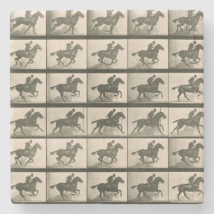 Posavasos De Piedra Fotografía de cosecha de caballos en movimiento