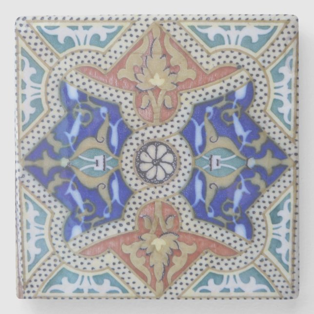 Posavasos De Piedra Fotografía de mosaico marroquí - escayola de piedr (Anverso)