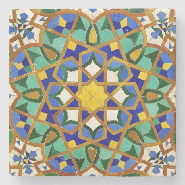 Posavasos De Piedra Fotografía de mosaico marroquí - escayola de piedr (Anverso)