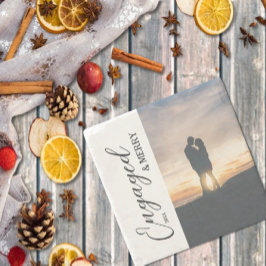 Posavasos De Piedra Fotografía de Pareja de cerezo y de compromiso