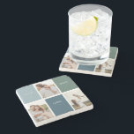 Posavasos De Piedra Fotografía moderna de la escuela familiar | Amar a<br><div class="desc">Presentando la "moderna foto del Collage familiar" | El amor vive aquí" regalo —un lindo y personalizado aguijón que celebra el amor y el calor de tu familia. Esta foto de collage única es una adición perfecta a la decoración de tu casa, capturando momentos y recuerdos preciados que definen el...</div>