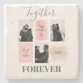 Posavasos De Piedra Fotos de pareja personalizadas 3 Feliz San Valentí
