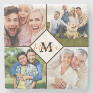 Posavasos De Piedra Fotos familiares personalizadas 