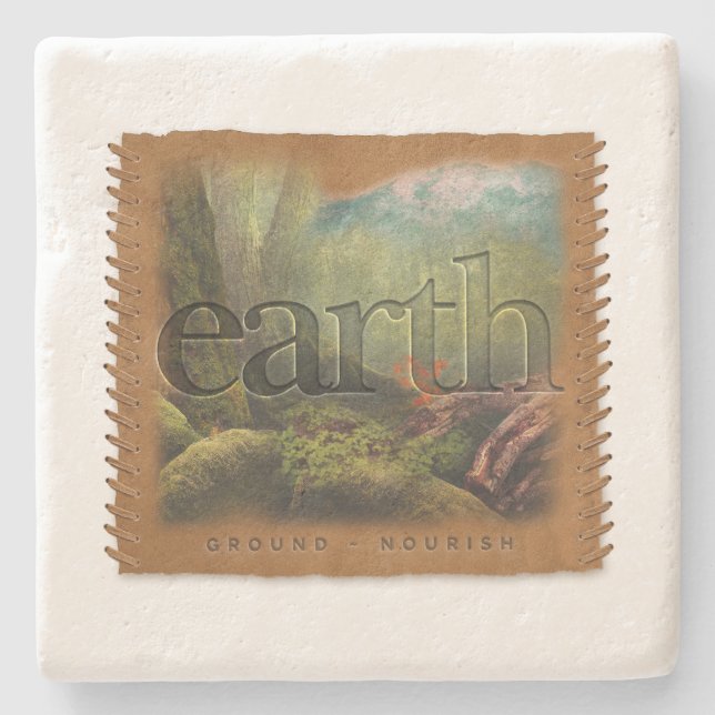 Posavasos De Piedra Four Elements - Earth - Coaster (Anverso)