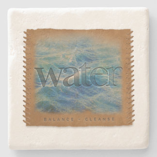 Posavasos De Piedra Four Elements - Water - Limestone Coaster
