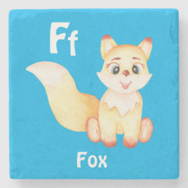Posavasos De Piedra Fox personaliza ABC: Letra F - Añadir tu nombre