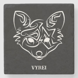 Posavasos De Piedra Fox tribal negra y blanca