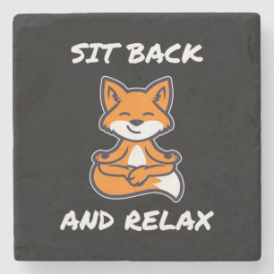 Posavasos De Piedra Fox Yoga Sit Back Y Relax