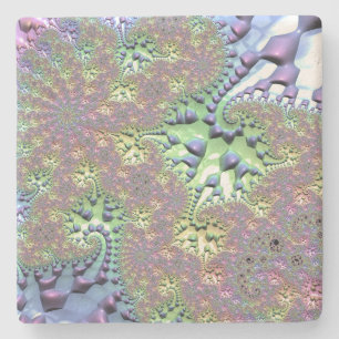 Posavasos De Piedra Fractal brillante arcoiris