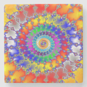 Posavasos De Piedra Fractal psicodélico