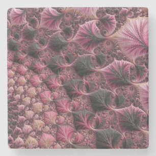 Posavasos De Piedra Fractal rosa