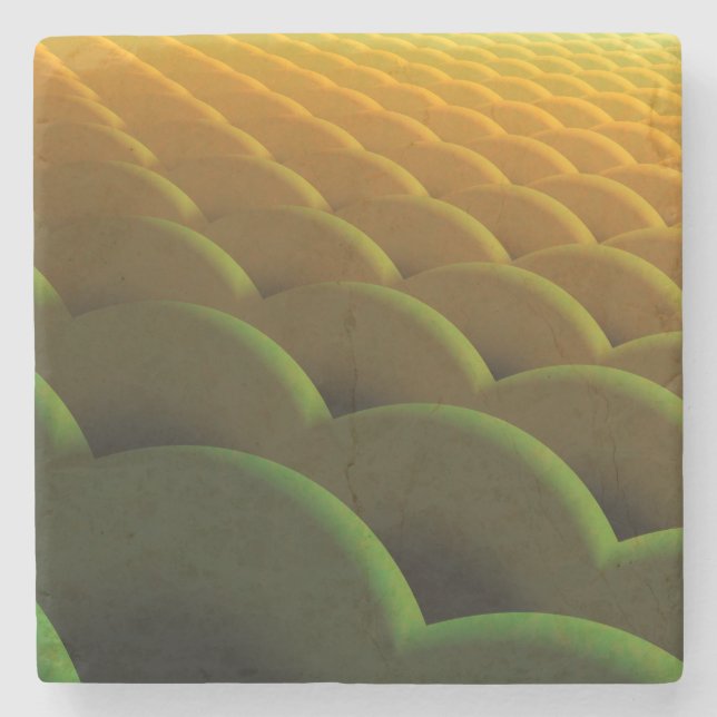Posavasos De Piedra Fractal Scales Stone Coaster (Anverso)