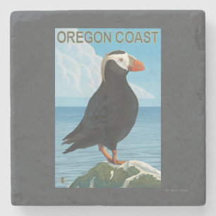 Posavasos De Piedra Frailecillo copetudo de la costa de Oregon