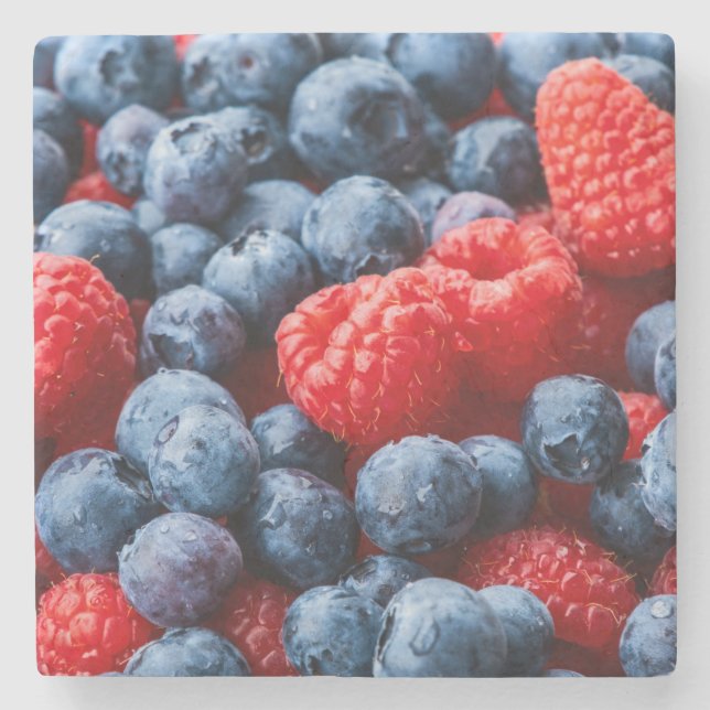 Posavasos De Piedra Frambuesas y arándanos (Anverso)