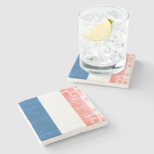 Posavasos De Piedra France - french flag Drapeau France - shabby