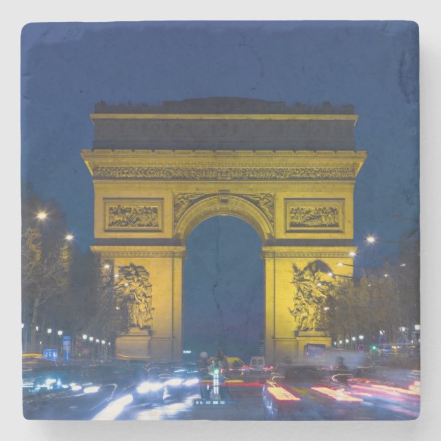 Posavasos De Piedra Francia, París. El Arco del Triunfo y el (Anverso)