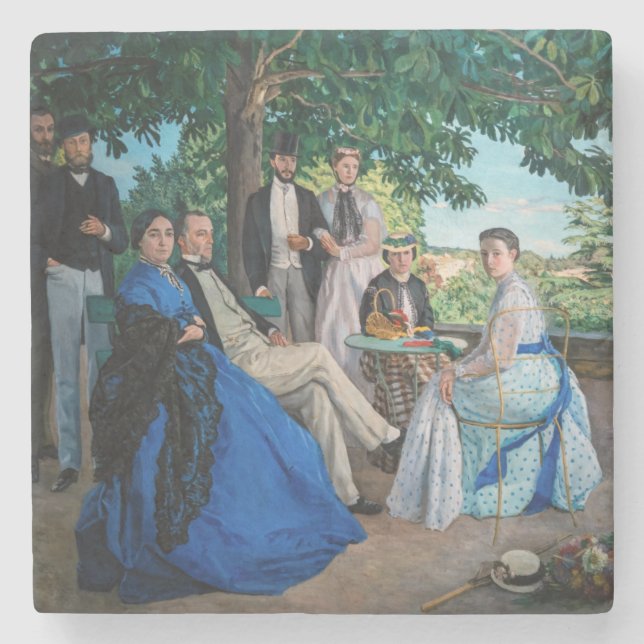 Posavasos De Piedra Frederic Bazille - La Reunión Familiar (Anverso)