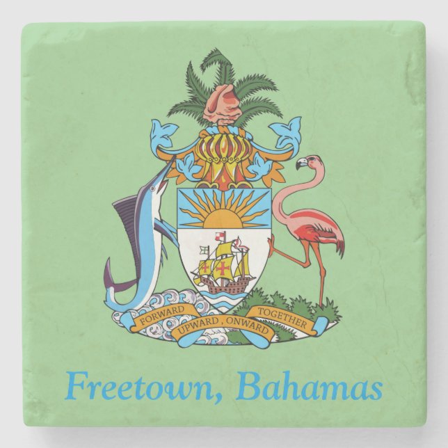 Posavasos De Piedra Freetown, Bahamas Ship & Flamingo (Eleuthera) (Anverso)
