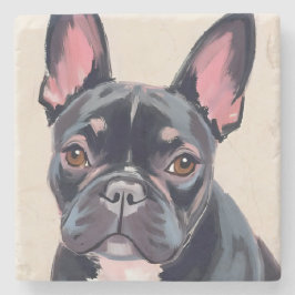 Posavasos De Piedra French Bulldog Dog Watercolor Pet Painting