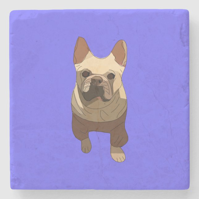Posavasos De Piedra French Bulldog, Lavender Purple (Anverso)