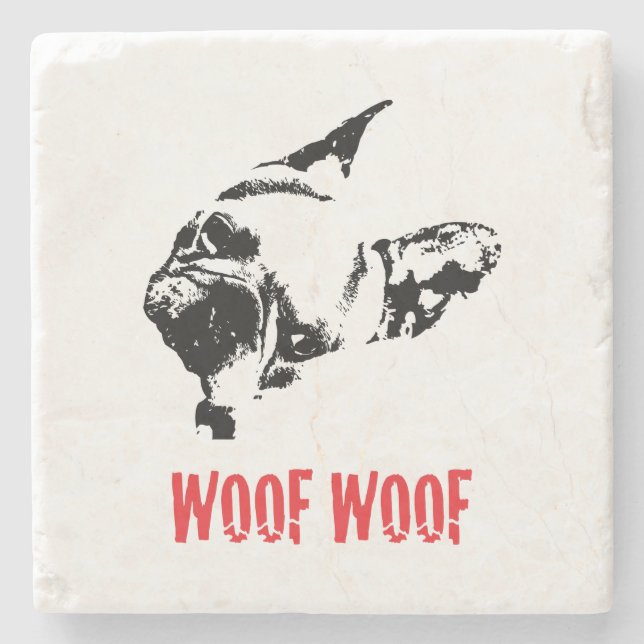 Posavasos De Piedra  Frenchie (Anverso)