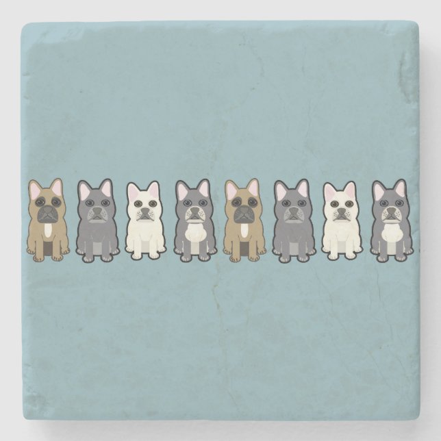 Posavasos De Piedra Frenchie Friends (Anverso)