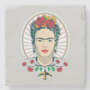 Posavasos De Piedra Frida Kahlo  Vintage Floral
