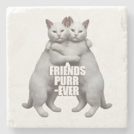 Posavasos De Piedra Friends Purr-Ever