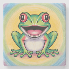 Posavasos De Piedra Frog’s Gentle Smile