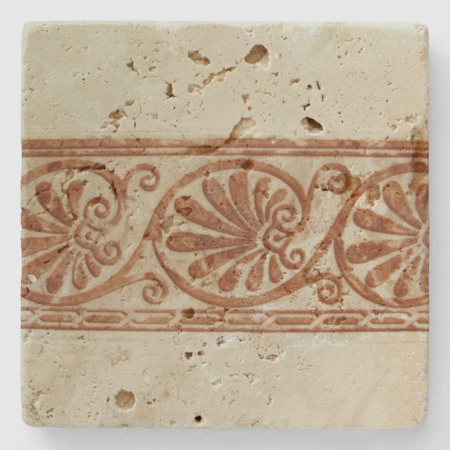 Posavasos De Piedra Frontera mediterránea ornamental de Brown (Anverso)