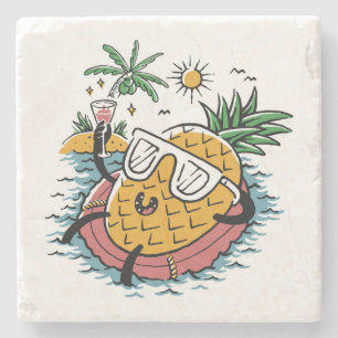 Posavasos De Piedra Fruta divertida de verano