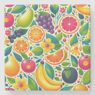 Posavasos De Piedra Frutos coloridos