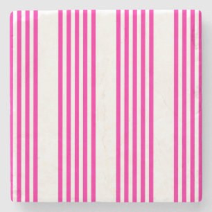 Posavasos De Piedra Fuchsia y cinco rayas blancas