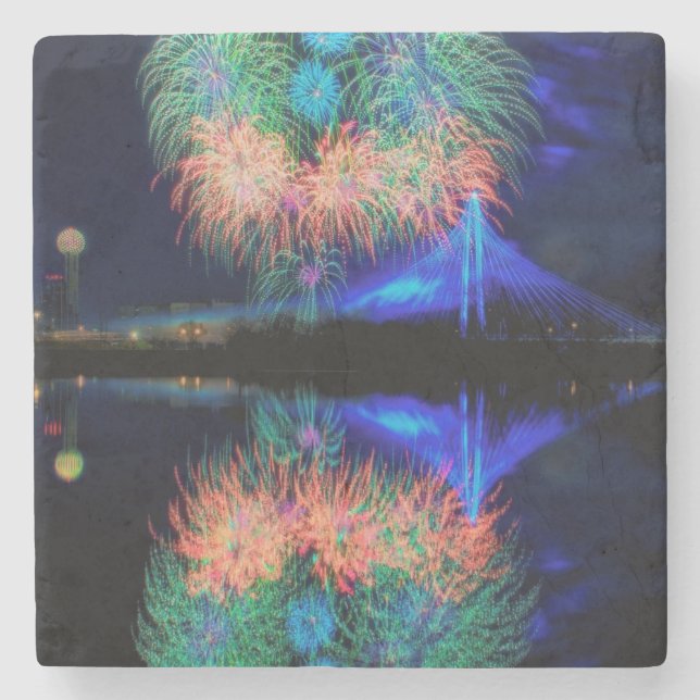 Posavasos De Piedra Fuegos artificiales (Anverso)