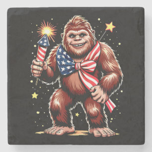 Posavasos De Piedra Fuegos Artificiales Bigfoot 4 De Julio Sasquatch E