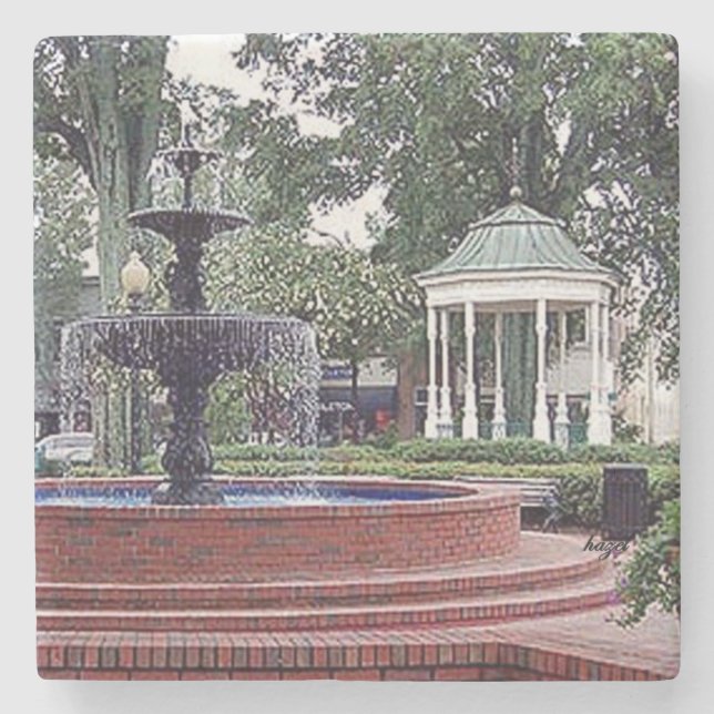 Posavasos De Piedra Fuente de Glover Park, Marietta, Ga. Marble Stone  (Anverso)