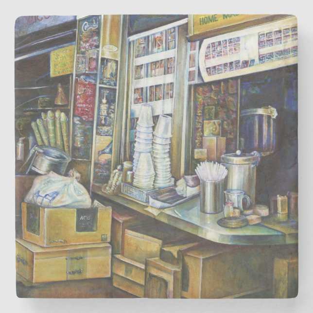 Posavasos De Piedra Fuerzas Ligeras con carga emocional, Singapur (Anverso)