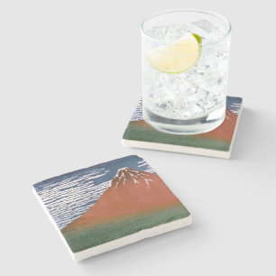 Posavasos De Piedra Fuji rojo, Volcán Aka Fujiyama Katsushika Hokusai
