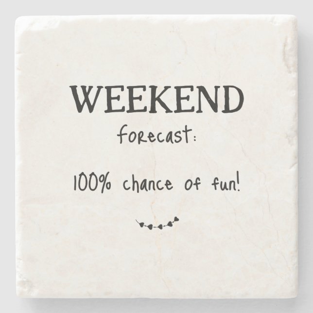 Posavasos De Piedra Fun Weekend Forecast Cute Heart (Anverso)