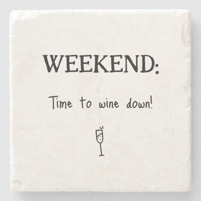Posavasos De Piedra Fun Weekend Wine Down (Anverso)