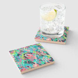 Posavasos De Piedra Funky Abstract Art